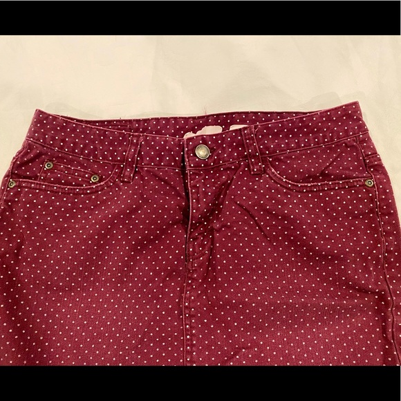 H&M burgundy polka dot mini skirt size 10 - Picture 3 of 8